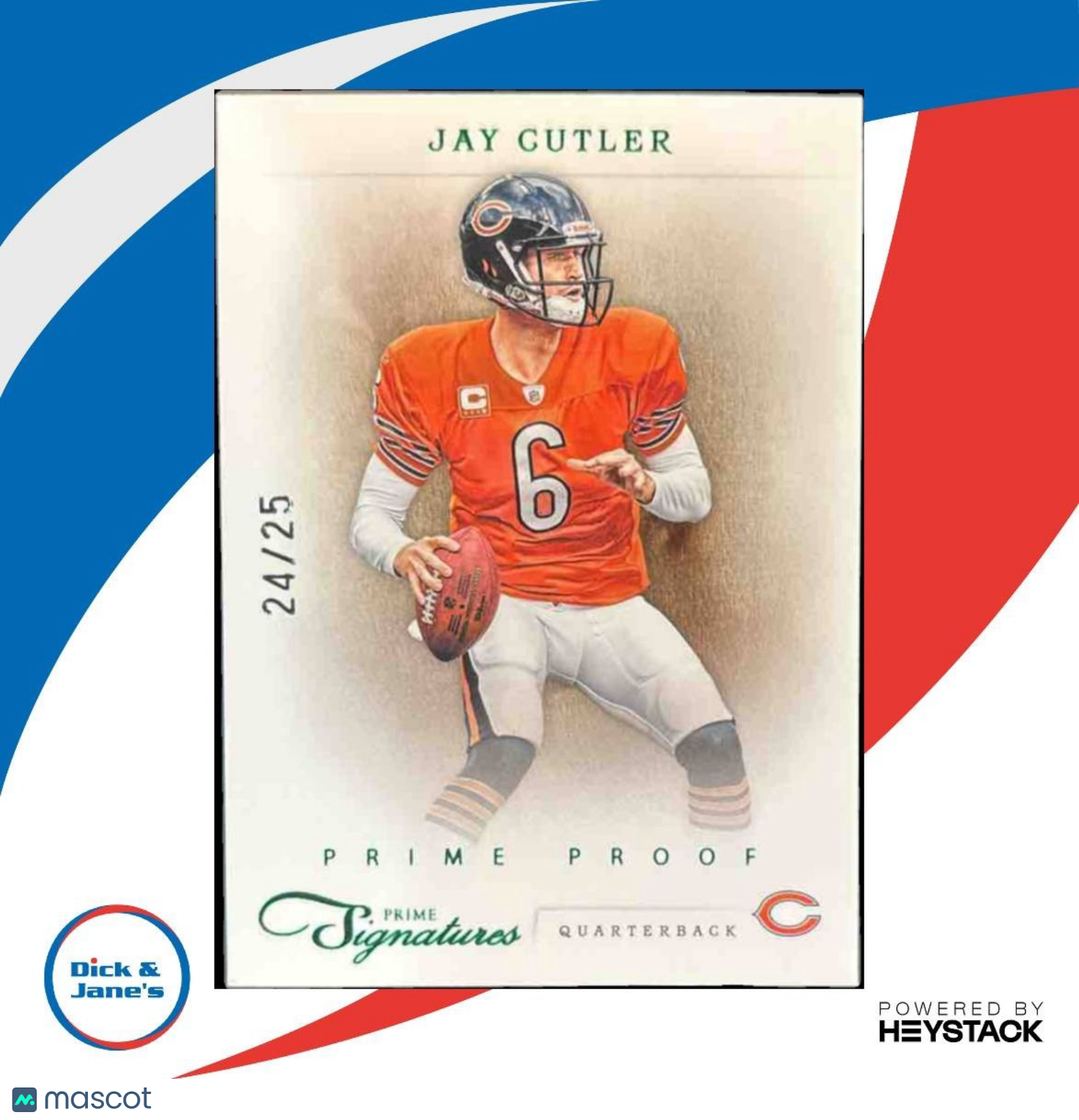 2011 Panini Prime Signatures Jay Cutler Proof Green /25 #85 Chicago Bears