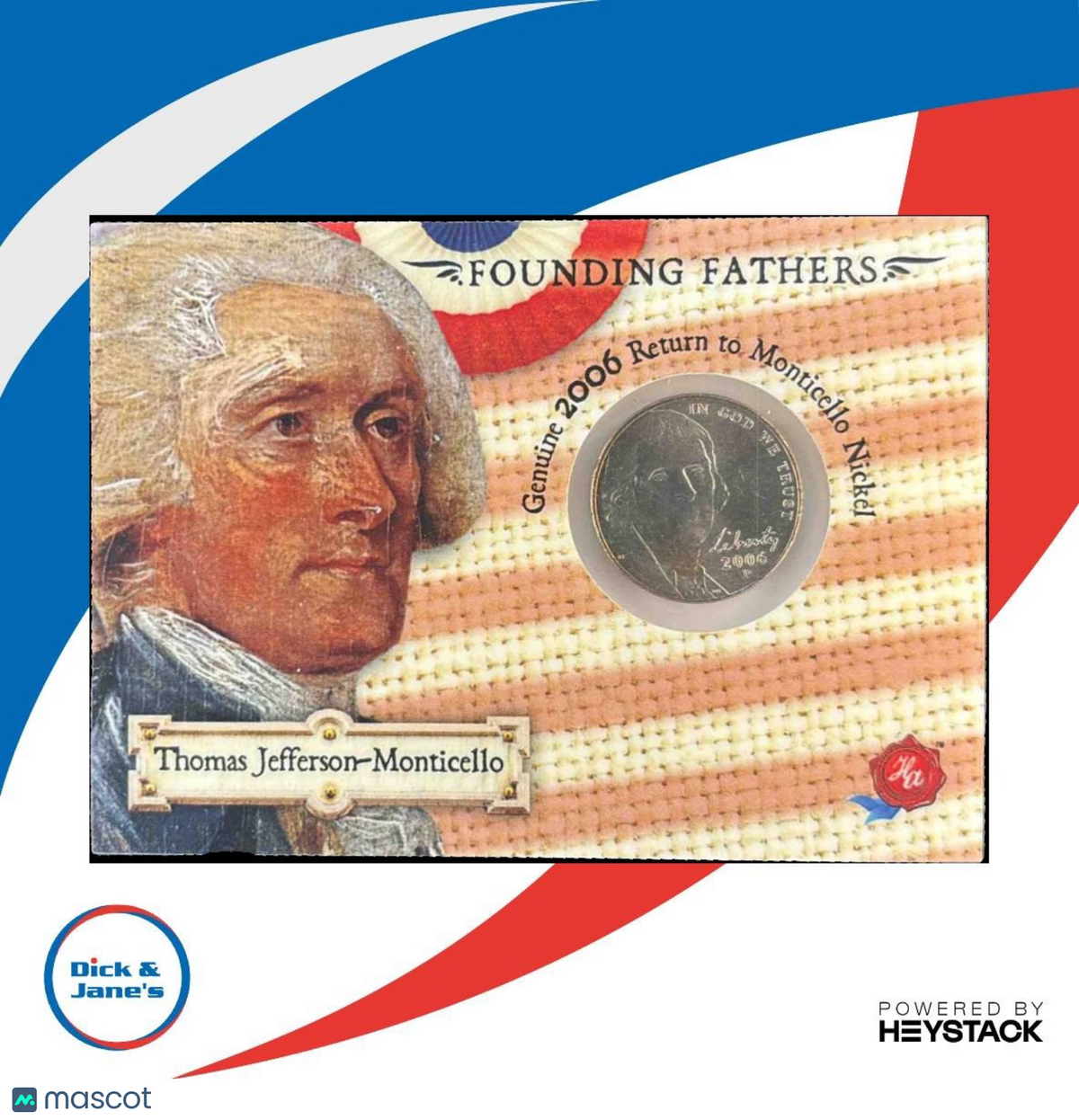 2025 Historic Auto Thomas Jefferson Return to Monticello Nickel Coin /200 #FFC70