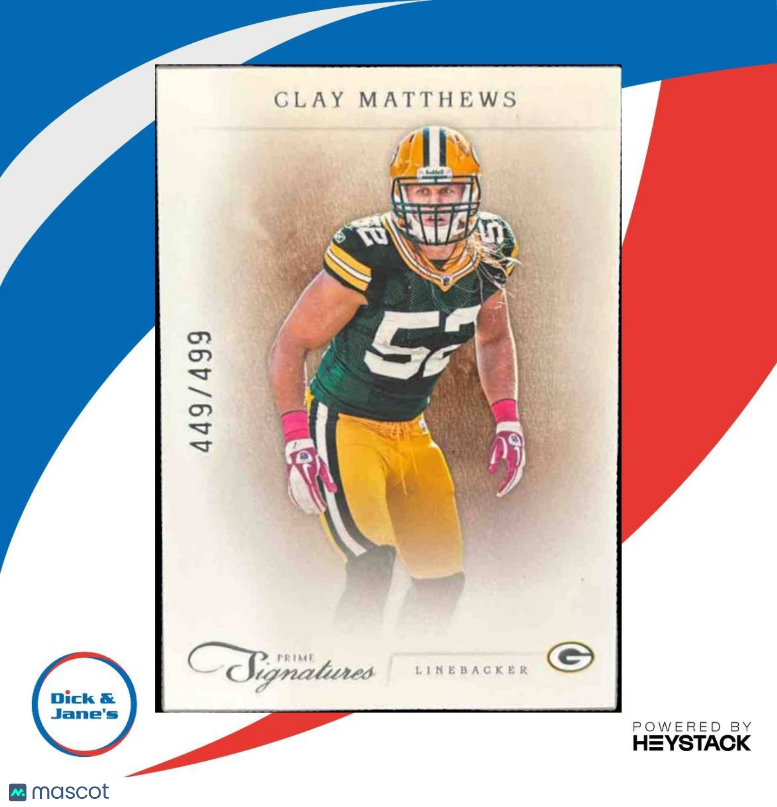 2011 Panini Prime Signatures Clay Matthews /499 #33 Green Bay Packers