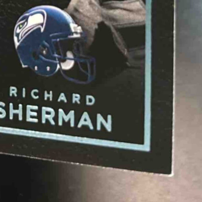 2015 Panini Playbook Deion Sanders Richard Sherman Platinum /99 #48 Broncos