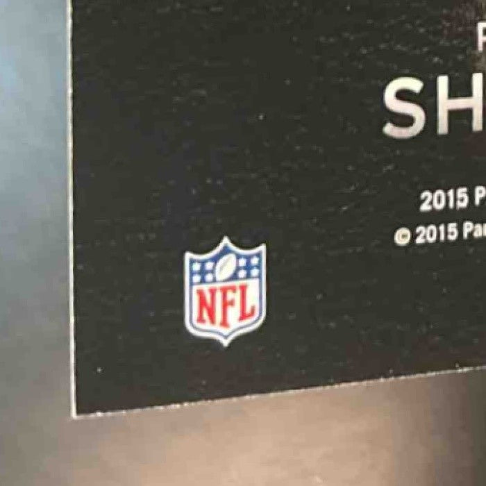 2015 Panini Playbook Deion Sanders Richard Sherman Platinum /99 #48 Broncos