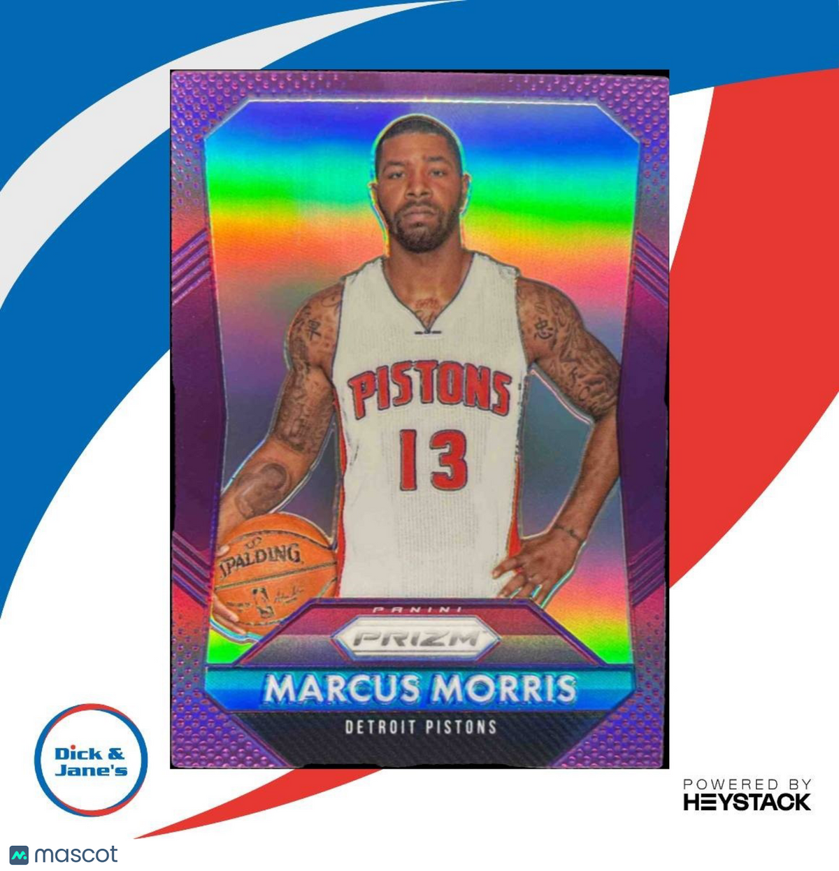2015-16 Panini Prizm Marcus Morris Purple Prizms 6/99 #110 Detroit Pistons
