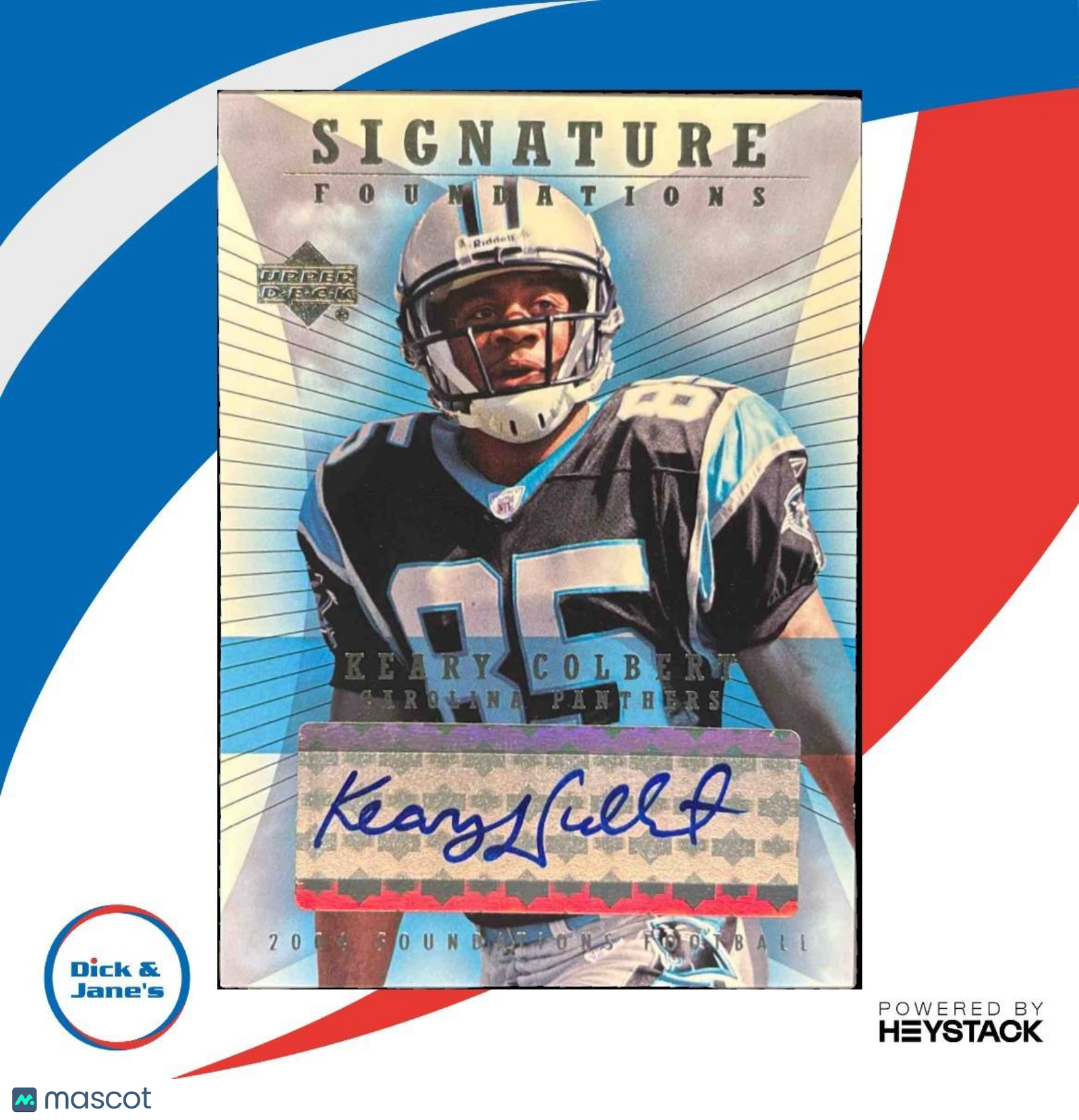 2004 Upper Deck Foundations Keary Colbert Signature RC Auto Carolina Panthers