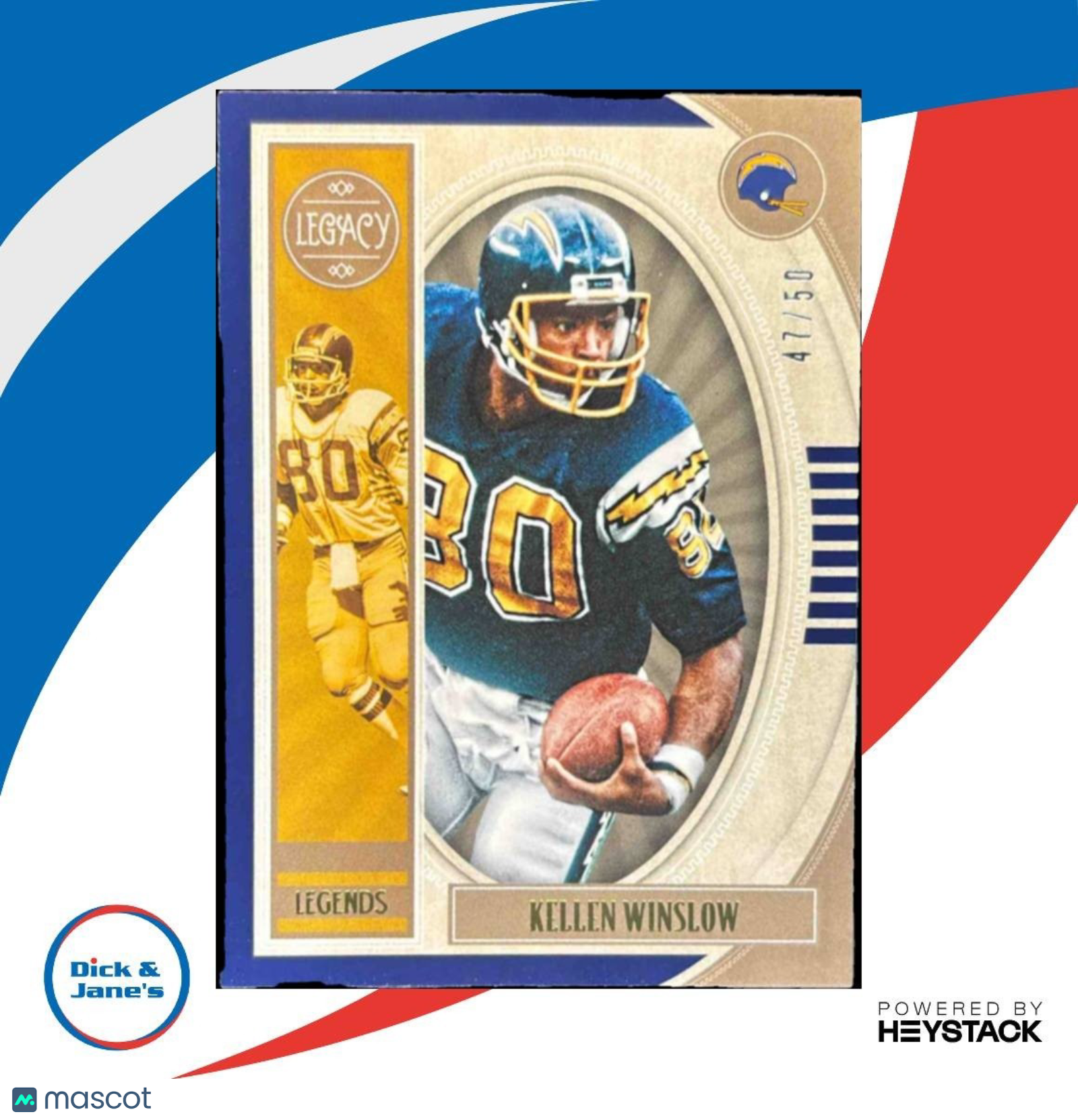 2019 Panini Legacy Kellen Winslow Blue 47/50 #125 San Diego Chargers