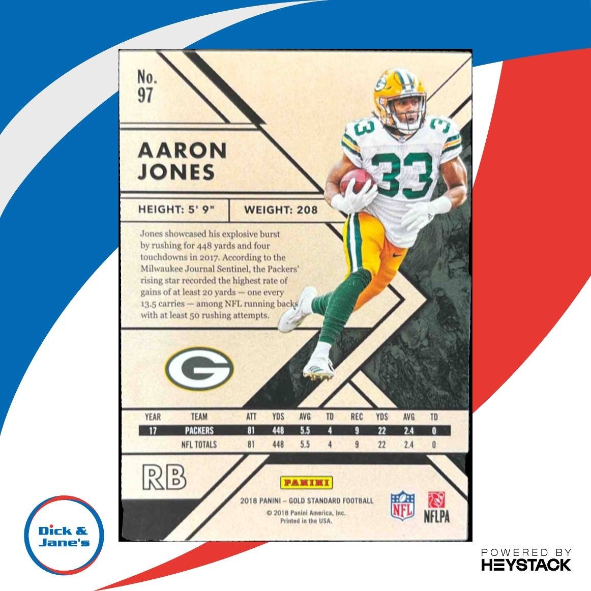 2018 Panini Gold Standard Aaron Jones Platinum 36/49 #97 Green Bay Packers