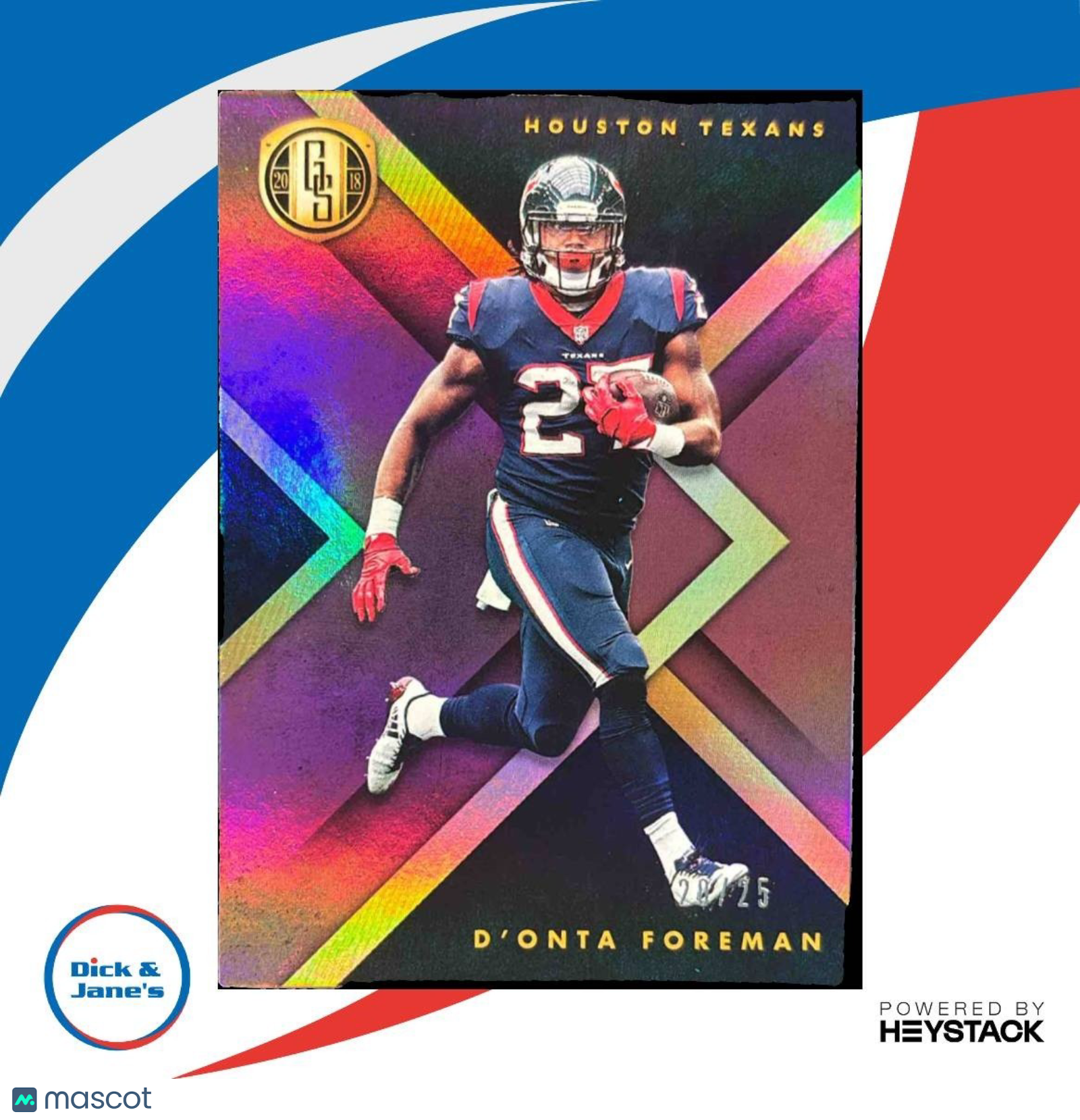 2018 Panini Gold Standard D Onta Foreman Rose 20/25 #38 Houston Texans