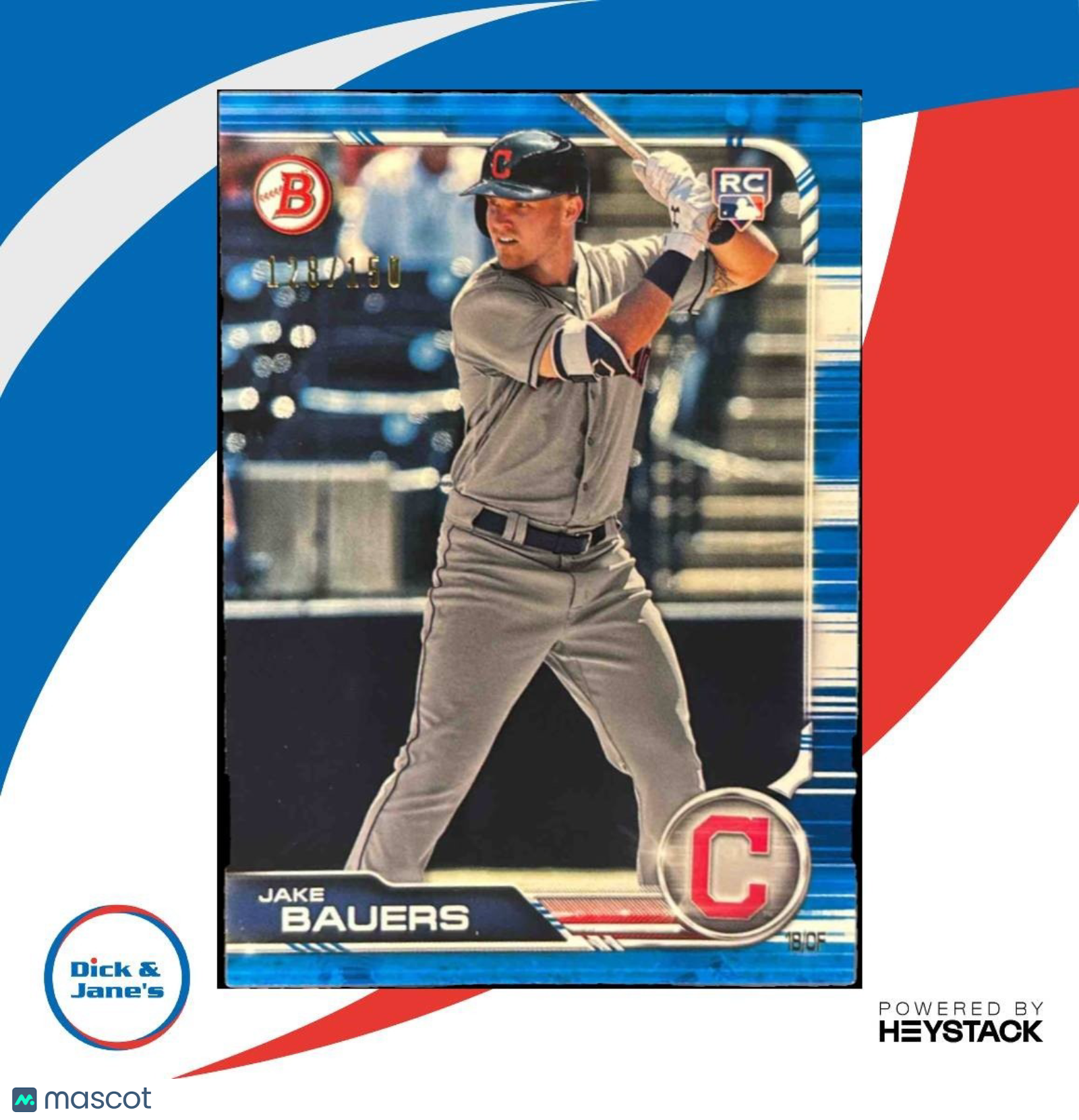 2019 Bowman Jake Bauers Blue /150 #76 RC