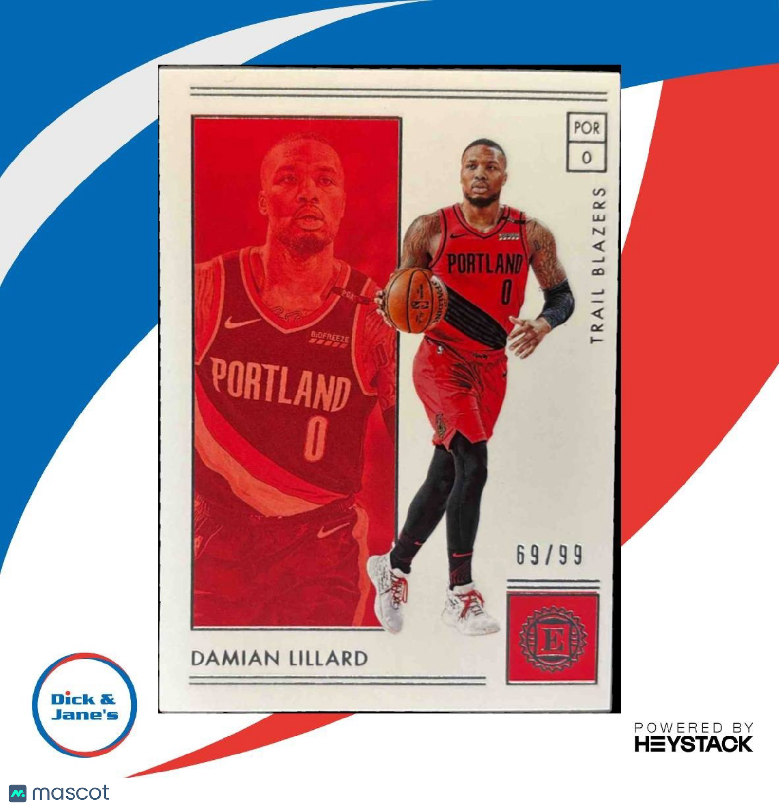 2018-19 Panini Encased Damian Lillard /99 #3 Portland Trail Blazers