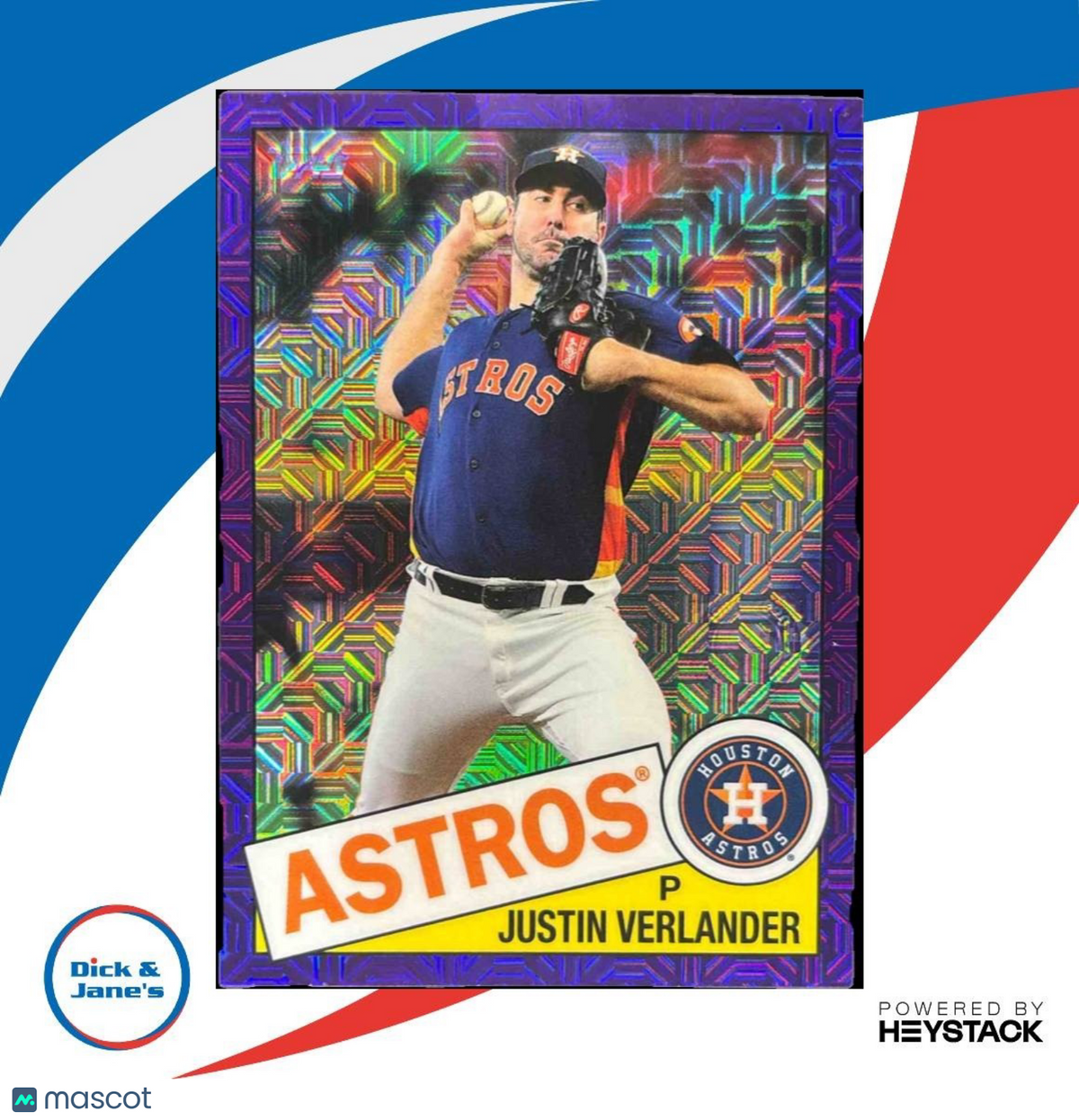 2020 Topps Justin Verlander 1985 Chrome Silver Pack Purple /75 Houston Astros