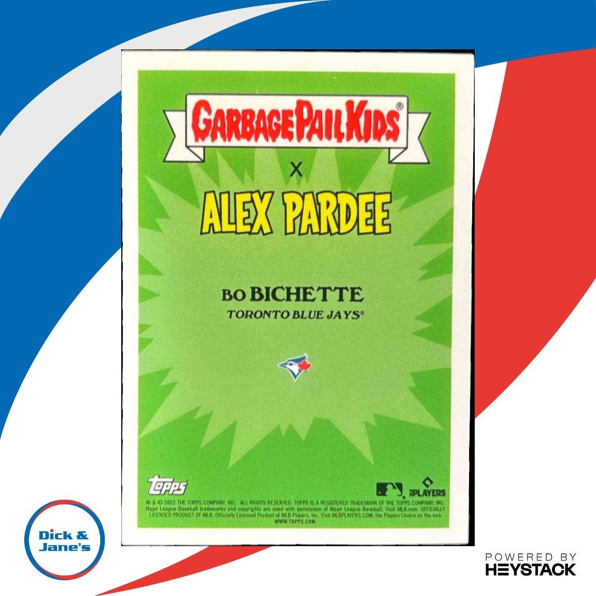 2022 Topps Garbage Pail Kids x MLB Series 2 Bo Bichette #10b Toronto Blue Jays