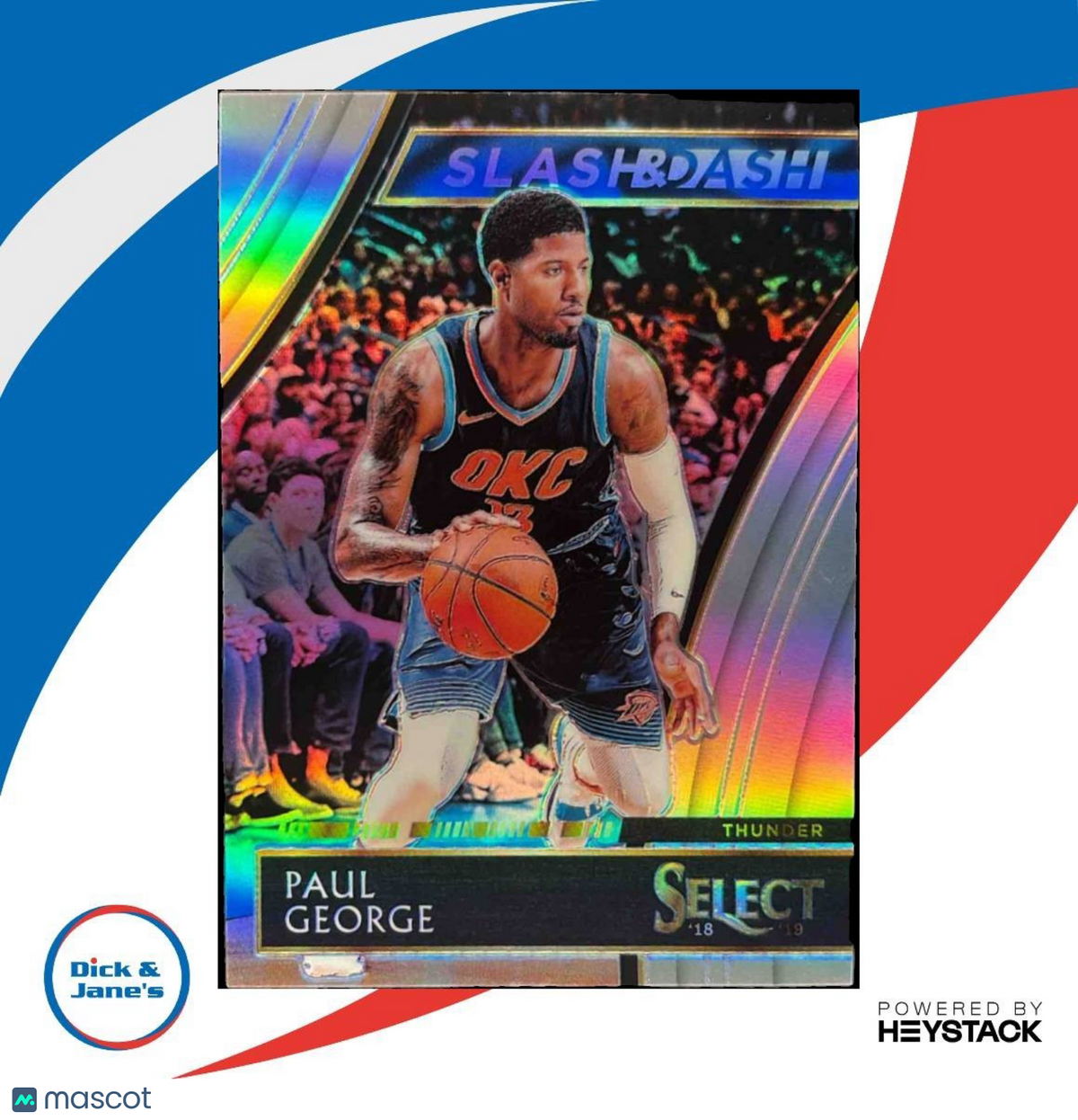 2018-19 Panini Select Paul George Slash and Dash Silver /99 #28 Thunder