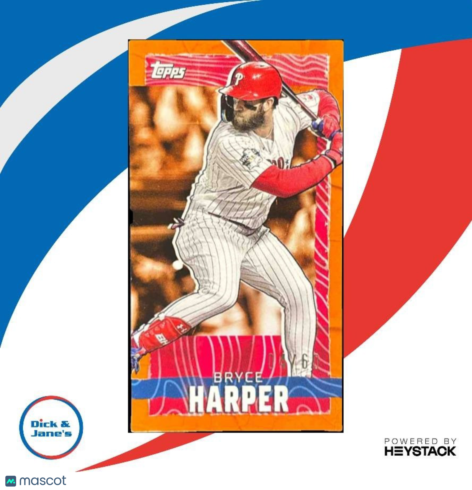 2023 Topps Rip Bryce Harper Mini Orange 6/60 #MRIP-BH Philadelphia Phillies