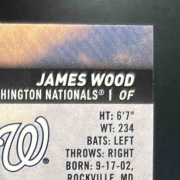 2025 Topps Stadium Club James Wood #175 RC Washington Nationals