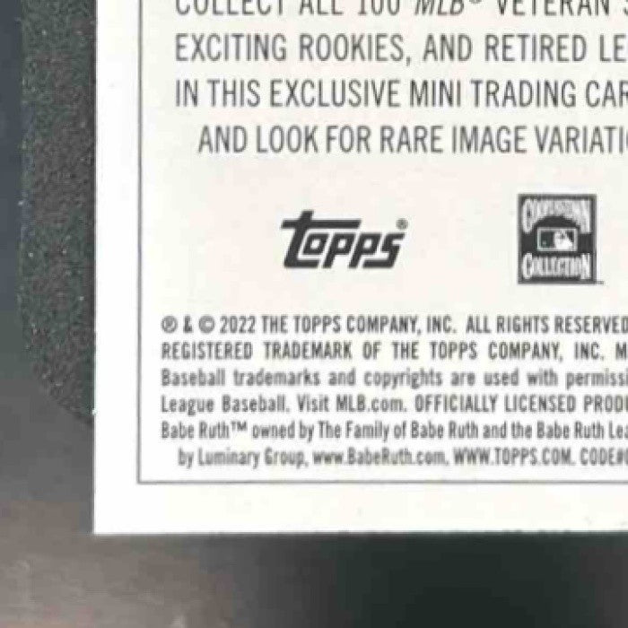 2022 Topps Rip Babe Ruth Mini Chartreuse 28/45 #MRIP-BR New York Yankees