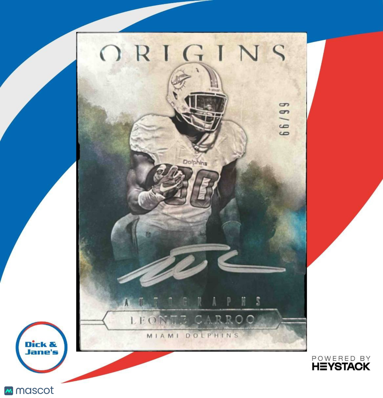 2016 Panini Origins Leonte Carroo Auto Silver Ink /99 RC Miami Dolphins