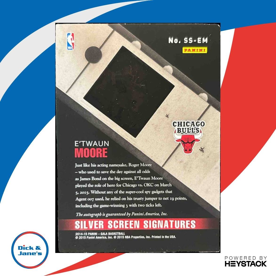 2014-15 Panini Gala E Twaun Moore Silver Screen Signatures /60 Auto Bulls