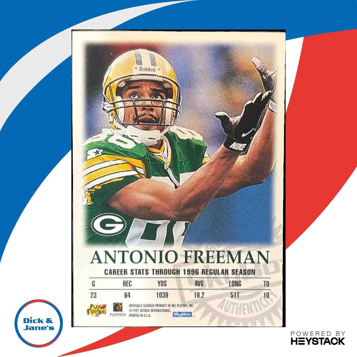 1997 Skybox Premium Antonio Freeman Autographics #NNO Auto Green Bay Packers