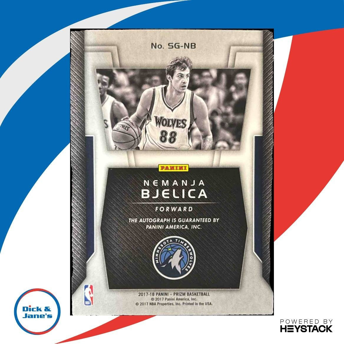 2017-18 Panini Prizm Nemanja Bjelica Signatures Auto Minnesota Timberwolves