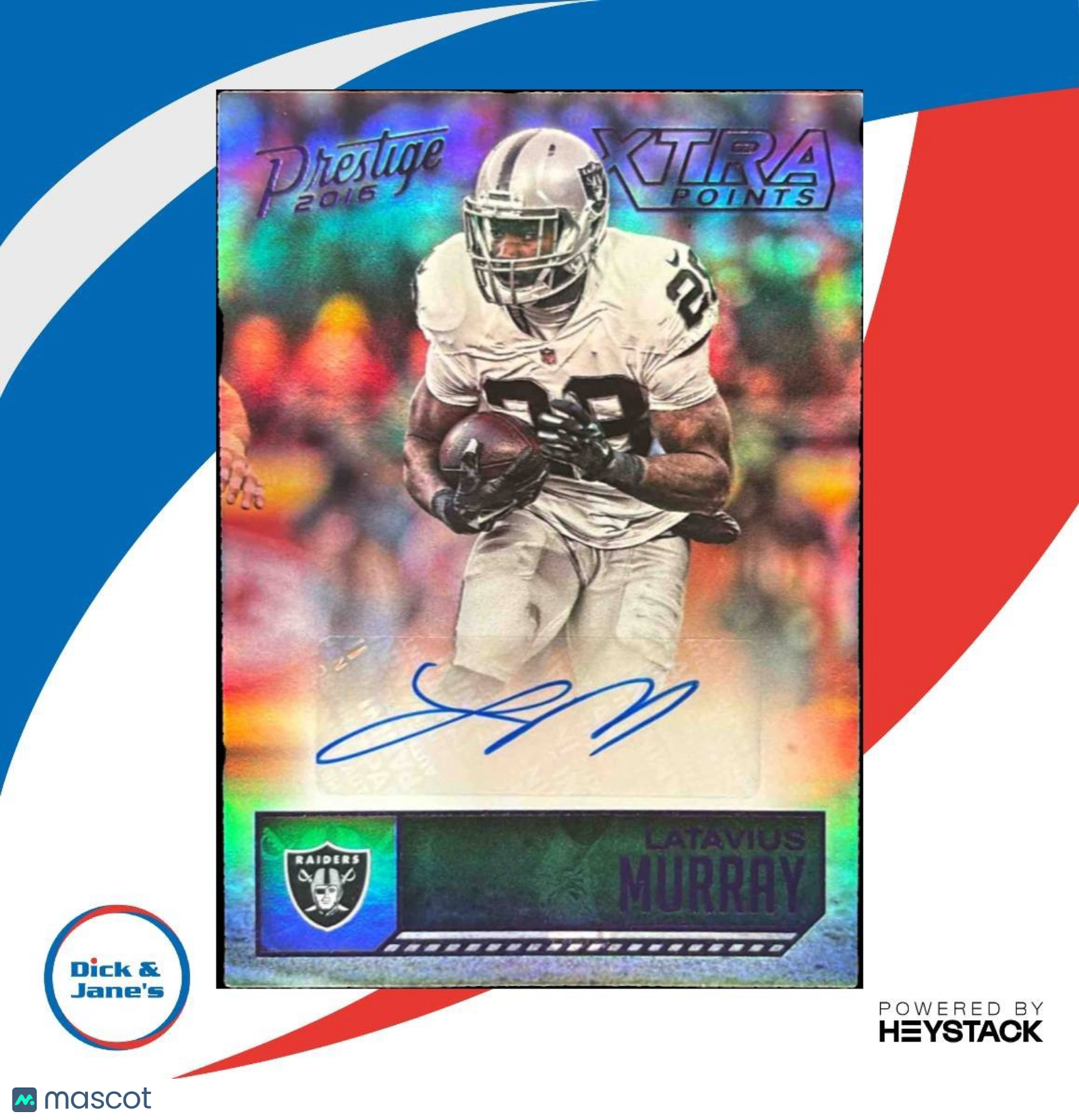 2016 Panini Prestige Latavius Murray Signatures Purple /100 Auto Oakland Raiders
