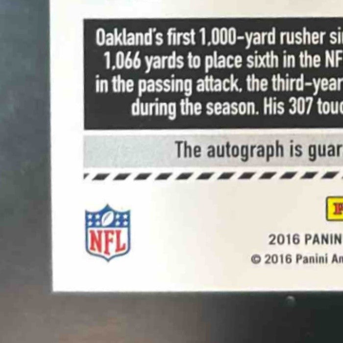 2016 Panini Prestige Latavius Murray Signatures Purple /100 Auto Oakland Raiders