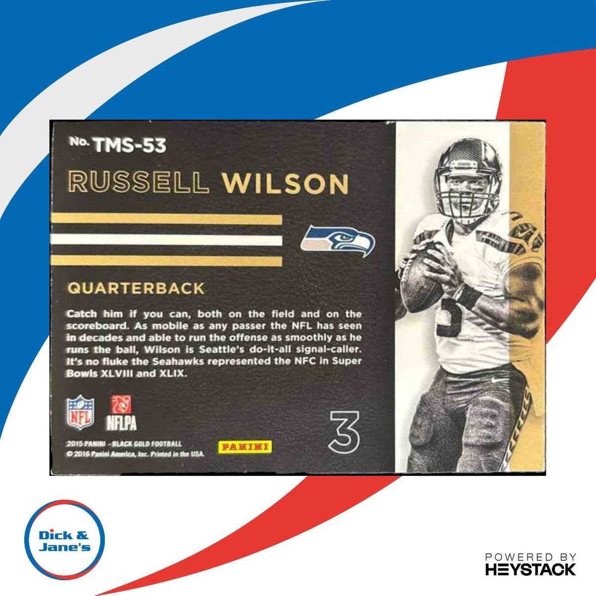 2015 Panini Black Gold Russell Wilson Team Symbols /149 #TMS-53 Seattle Seahawks