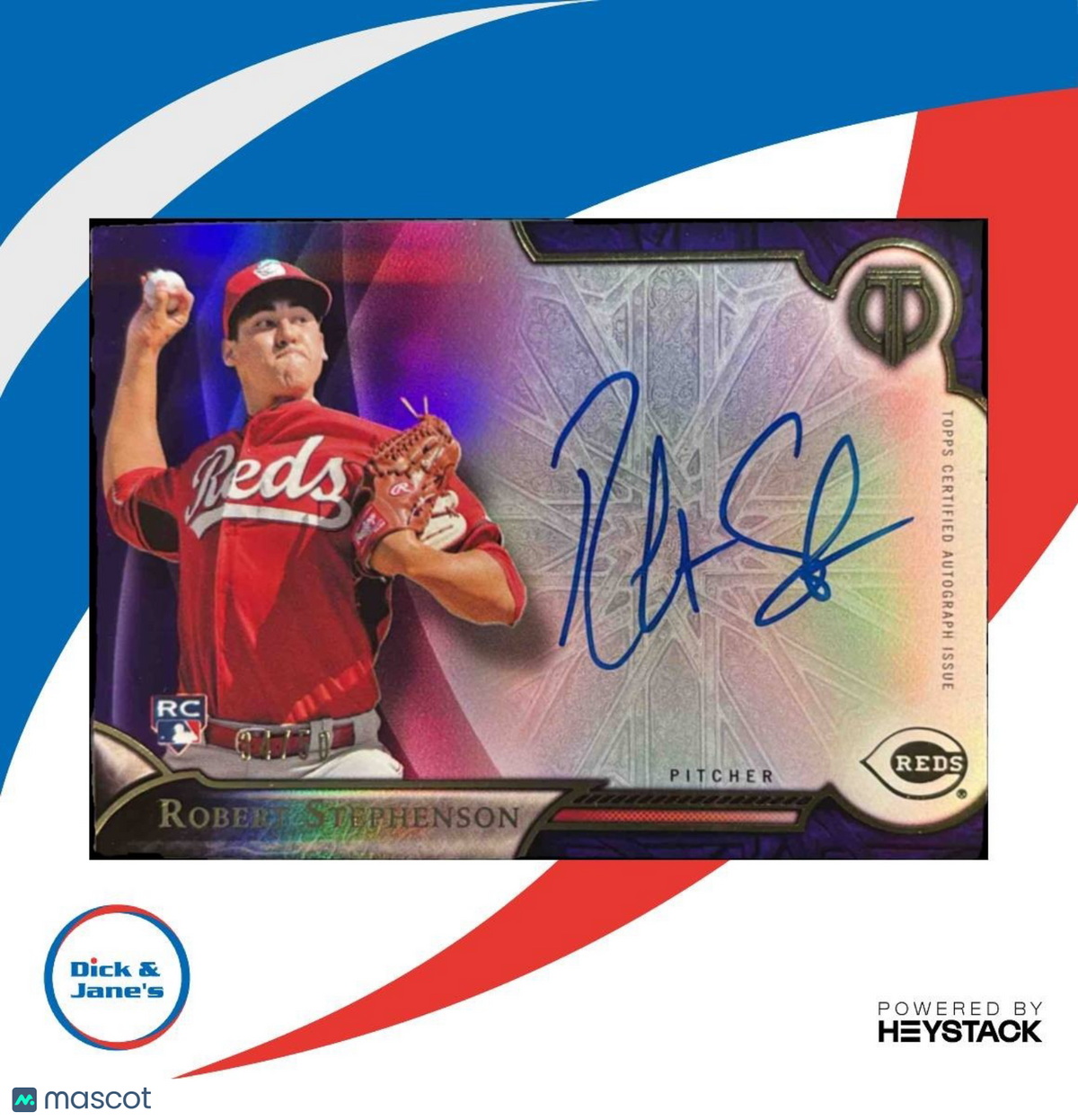 2016 Topps Tribute Robert Stephenson Auto Purple /50 RC Cincinnati Reds
