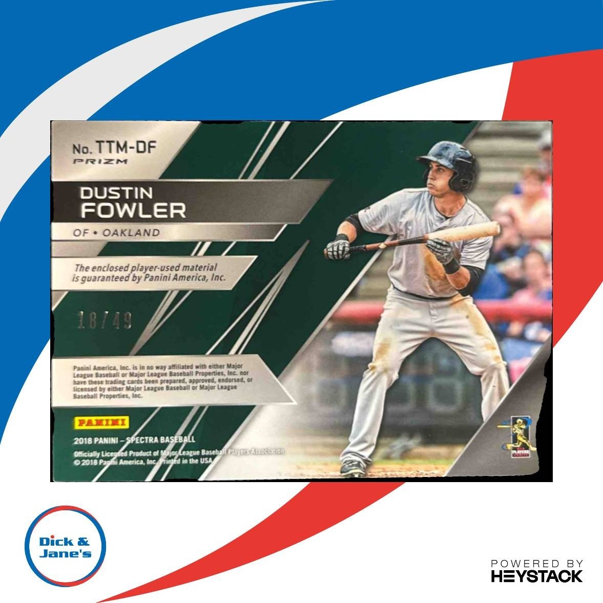 2018 Panini Chronicles Dustin Fowler Triple Threat Materials Neon Pink /49 RC