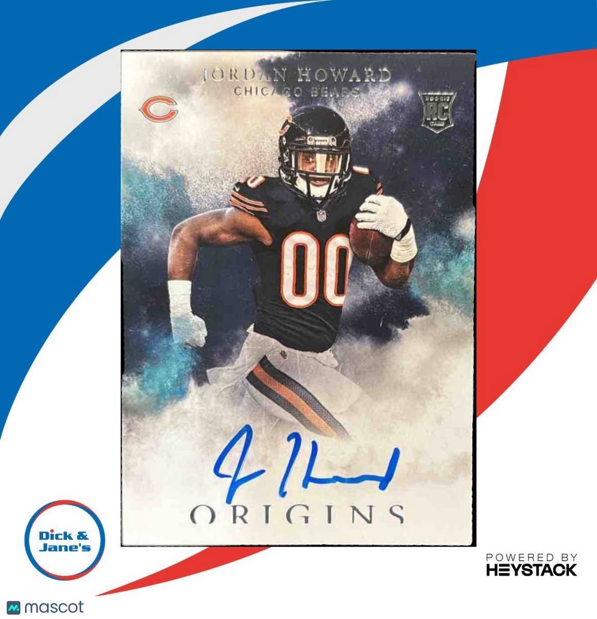 2016 Panini Origins Jordan Howard #136 RC Auto Chicago Bears