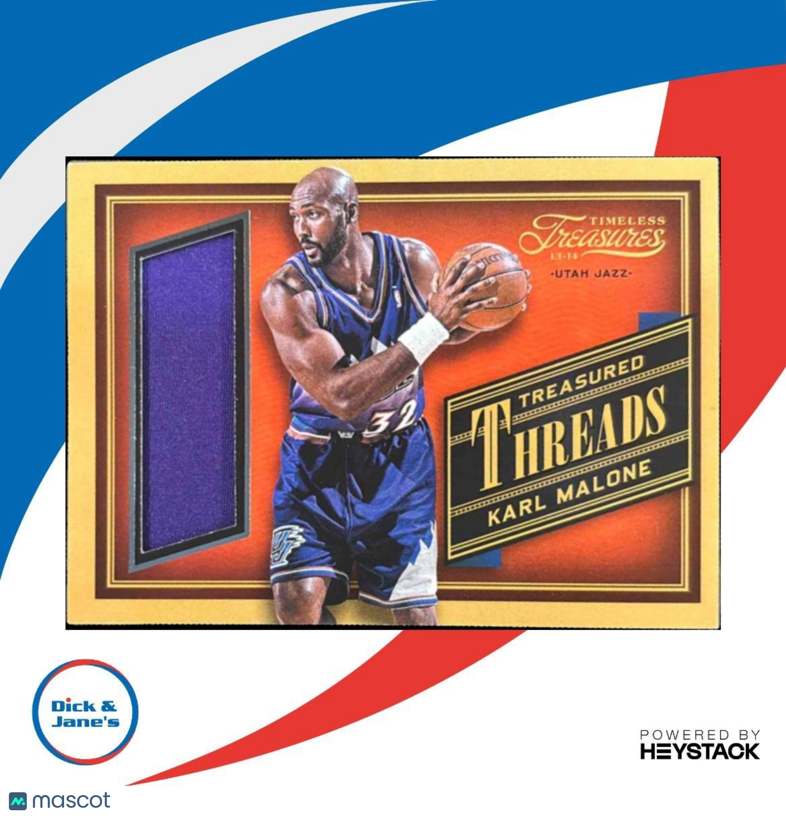 2013-14 Panini Timeless Treasures Karl Malone Treasured Threads MEM Utah Jazz