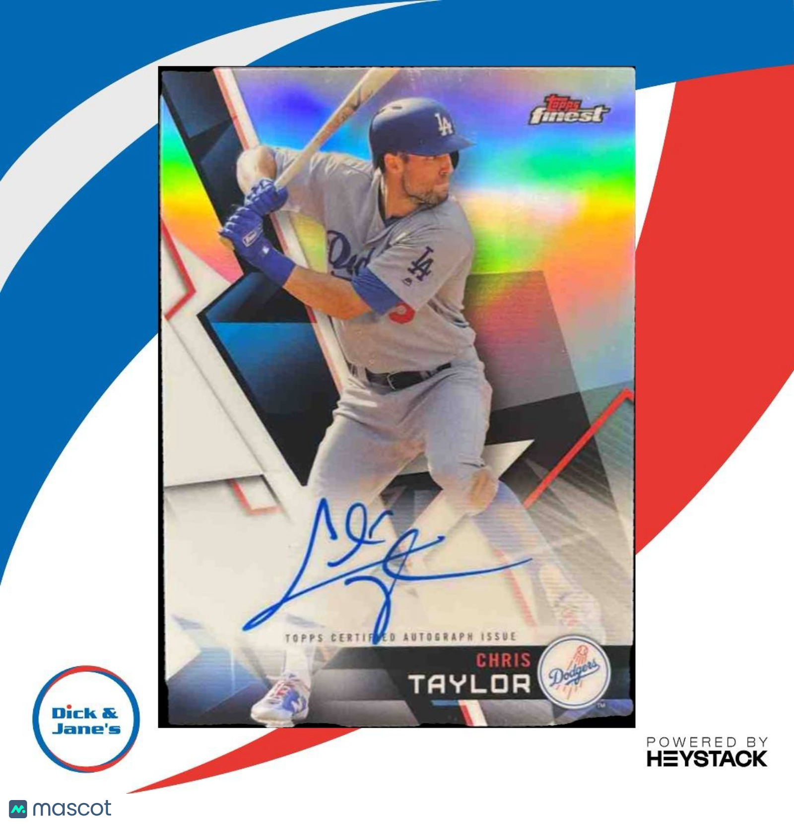 2018 Topps Finest Chris Taylor Auto #FA-CT Los Angeles Dodgers