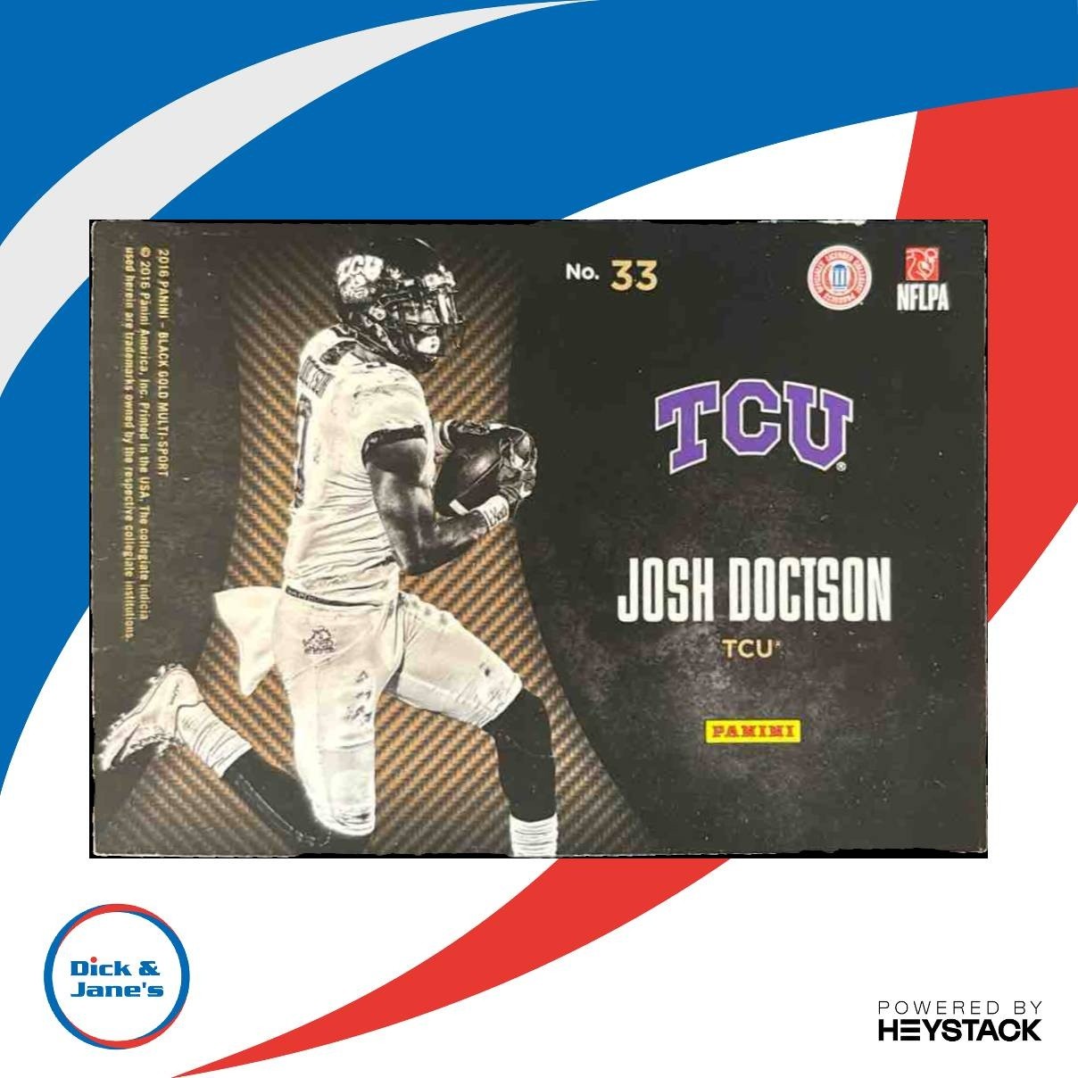2016 Panini Black Gold Collegiate Josh Doctson Team Symbols /199 RC Horned Frogs