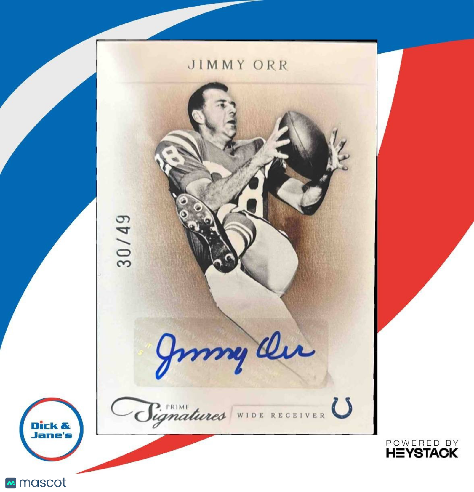 2011 Panini Prime Signatures Jimmy Orr Auto Silver /49 #94