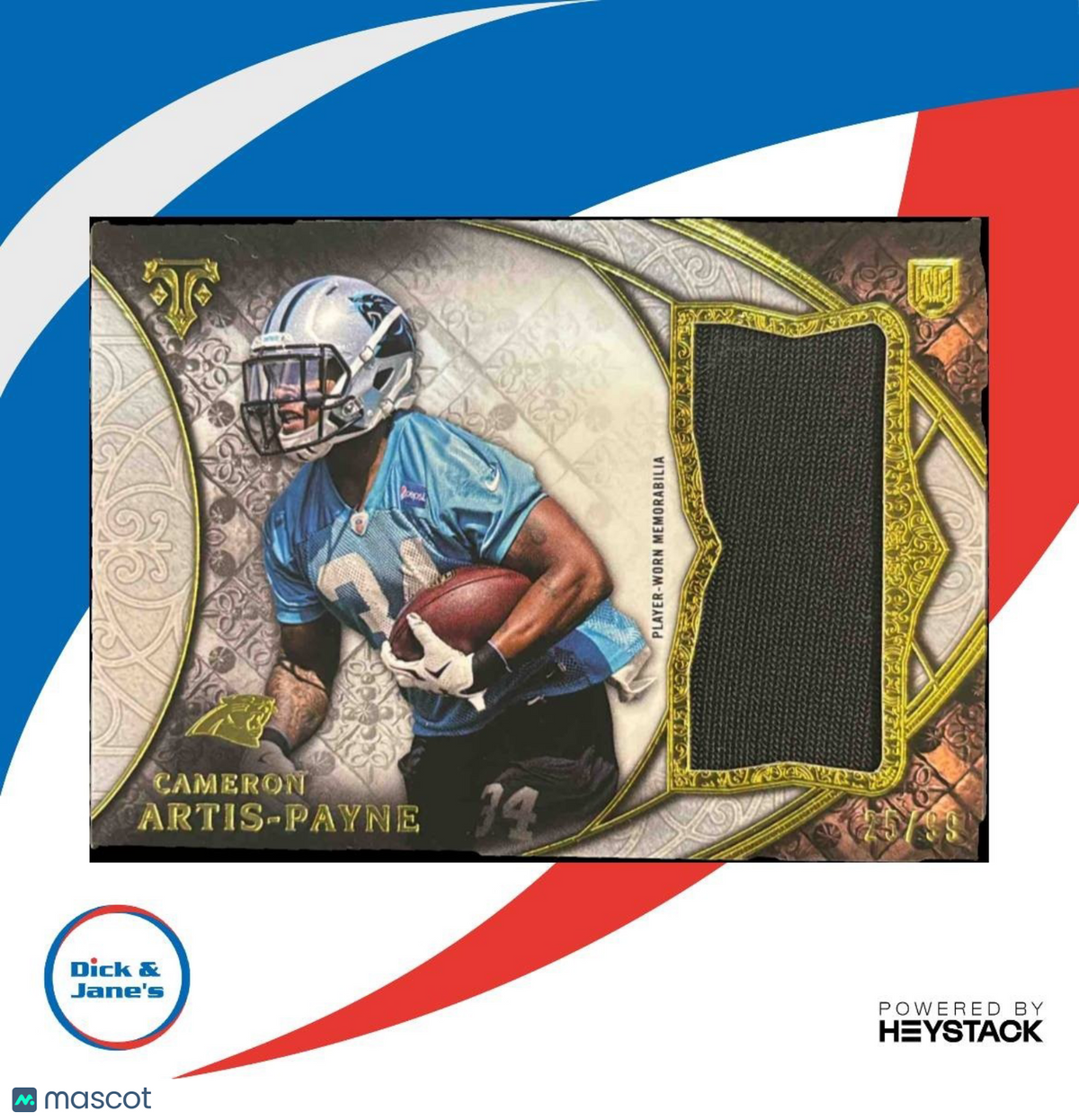 2015 Topps Triple Threads Cameron Artis-Payne Rookie Jumbo Relics /99 RC Panther