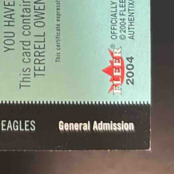 2004 Fleer Authentix Terrell Owens Jersey General Admission /145 Eagles
