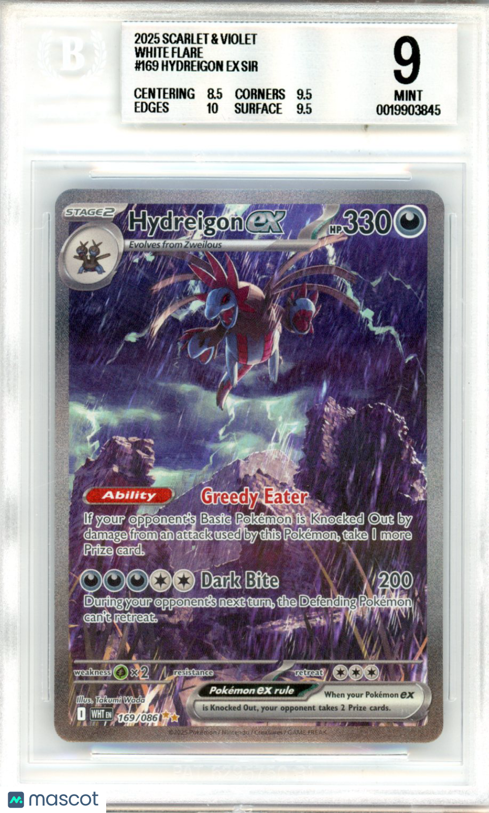 2025 Pokemon Scarlet & Violet White Flare Hydreigon ex SIR #169 BGS 9 MINT