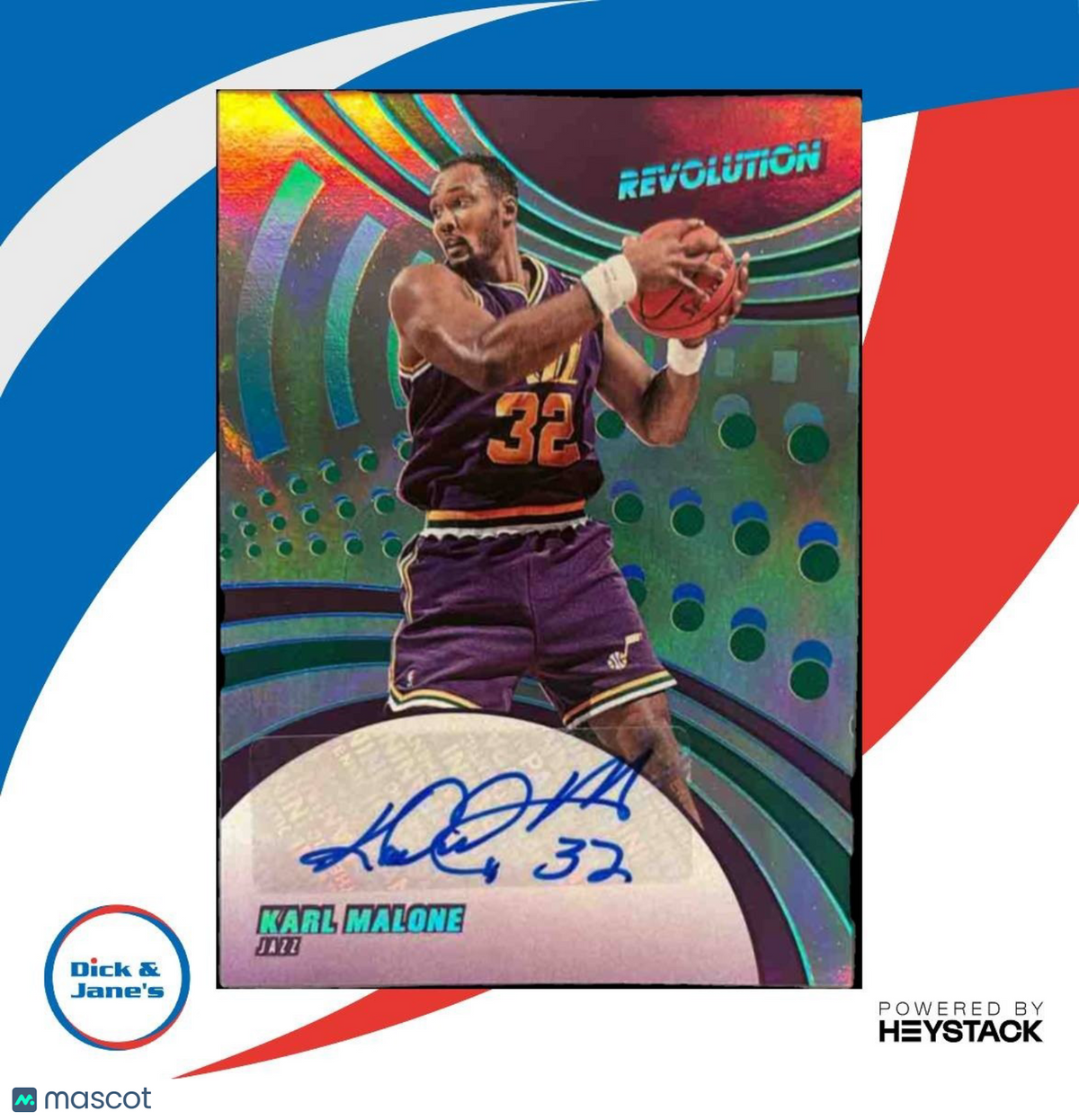 2020-21 Panini Revolution Karl Malone Auto Infinite /25 Utah Jazz