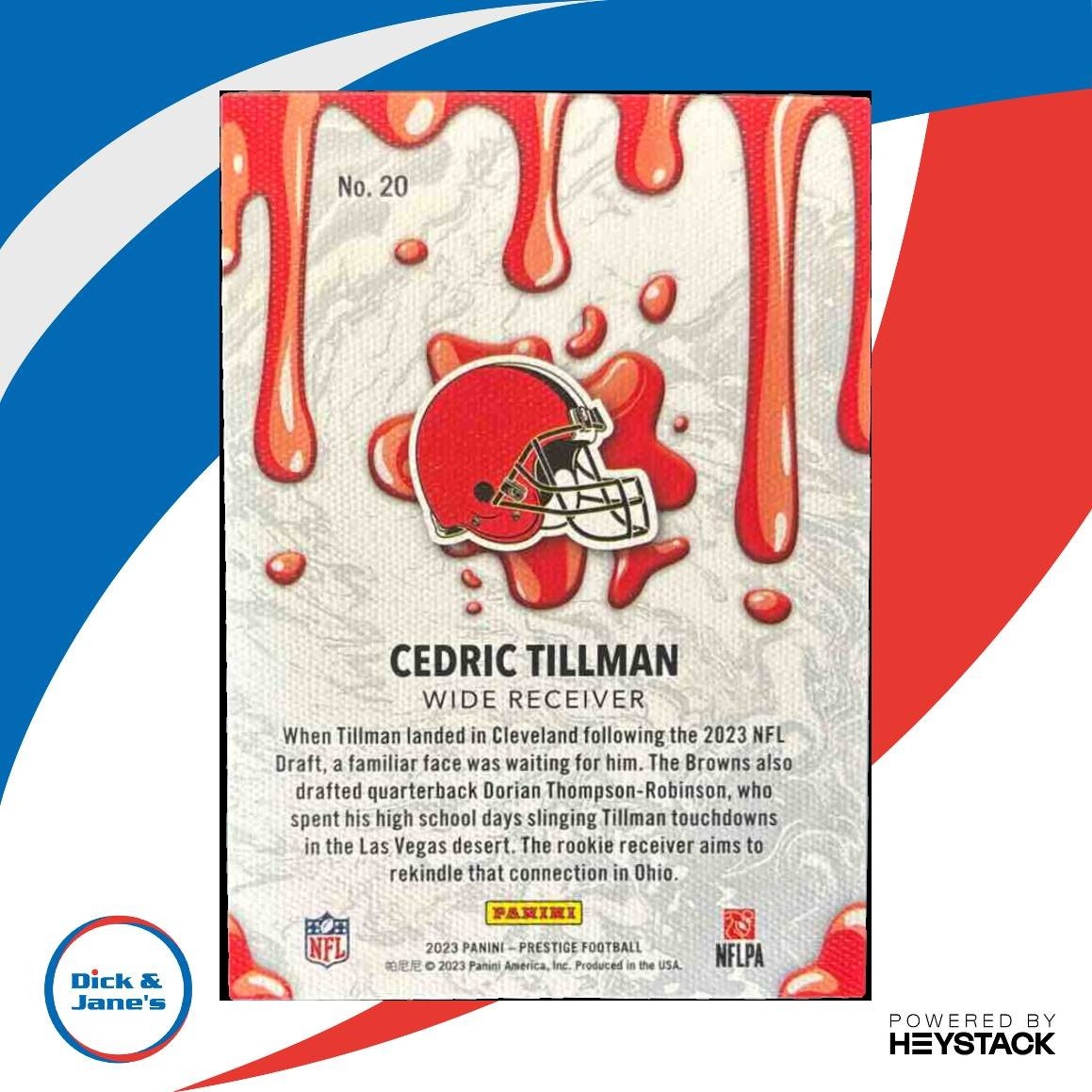 2023 Panini Prestige Cedric Tillman NFL Drip #20 RC Cleveland Browns