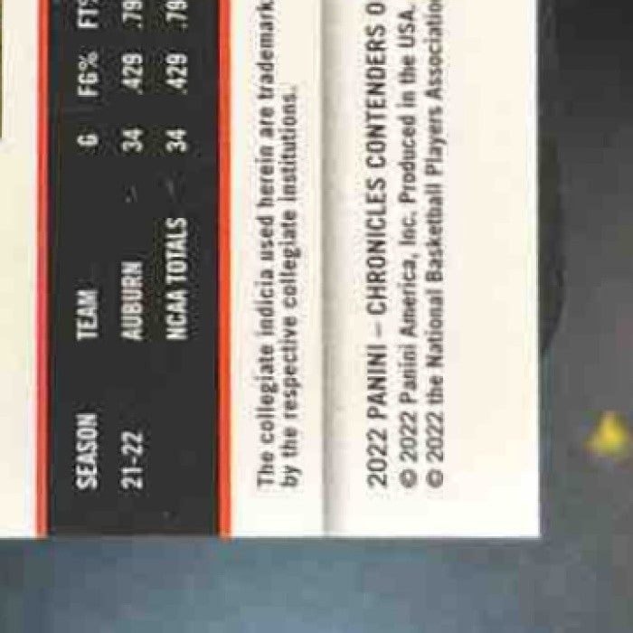 2022-23 Jabari Smith Jr. Contenders Optic College Tickets /99 Auto RC Tigers