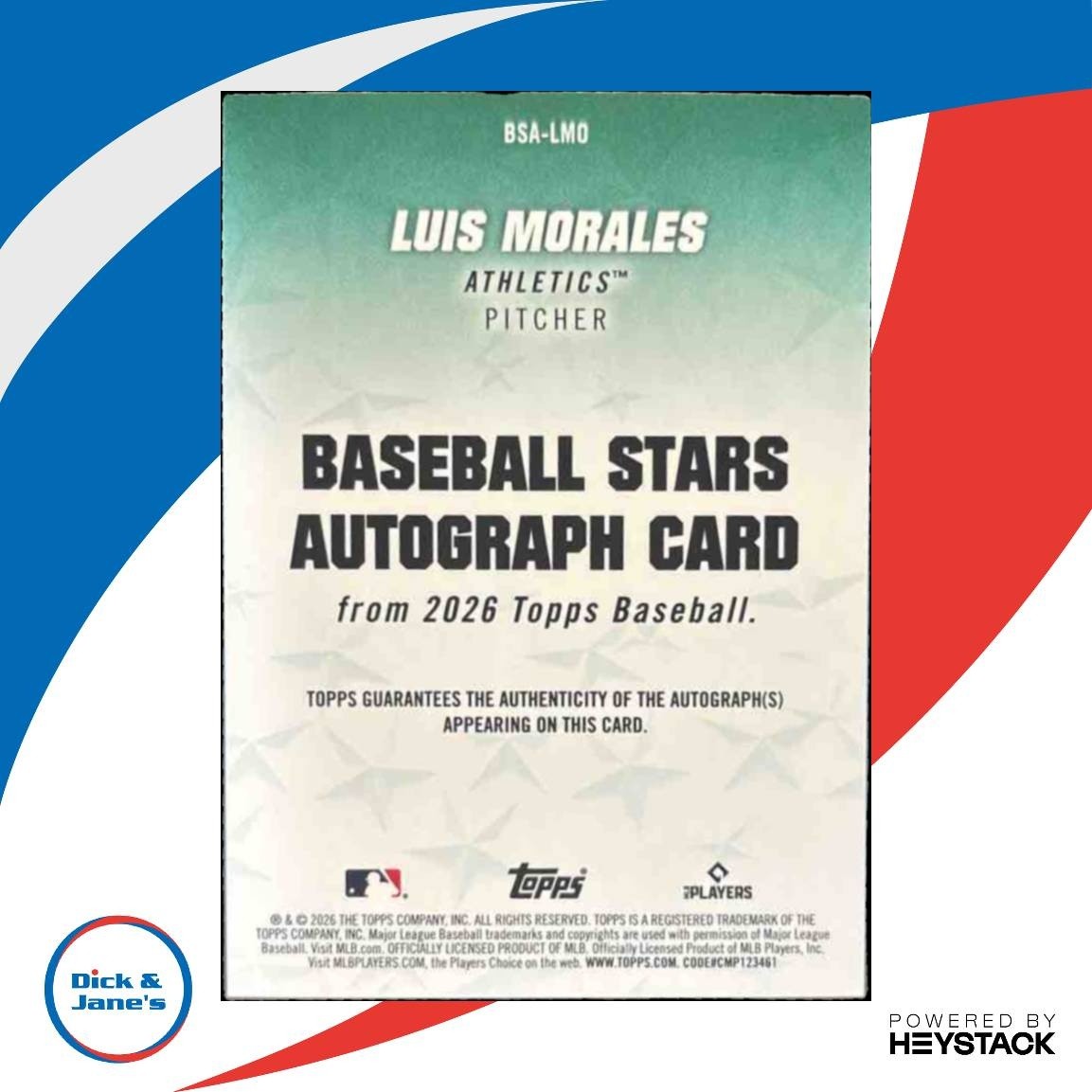 2026 Topps Luis Morales Baseball Stars Auto #BSA-LMO RC Athletics