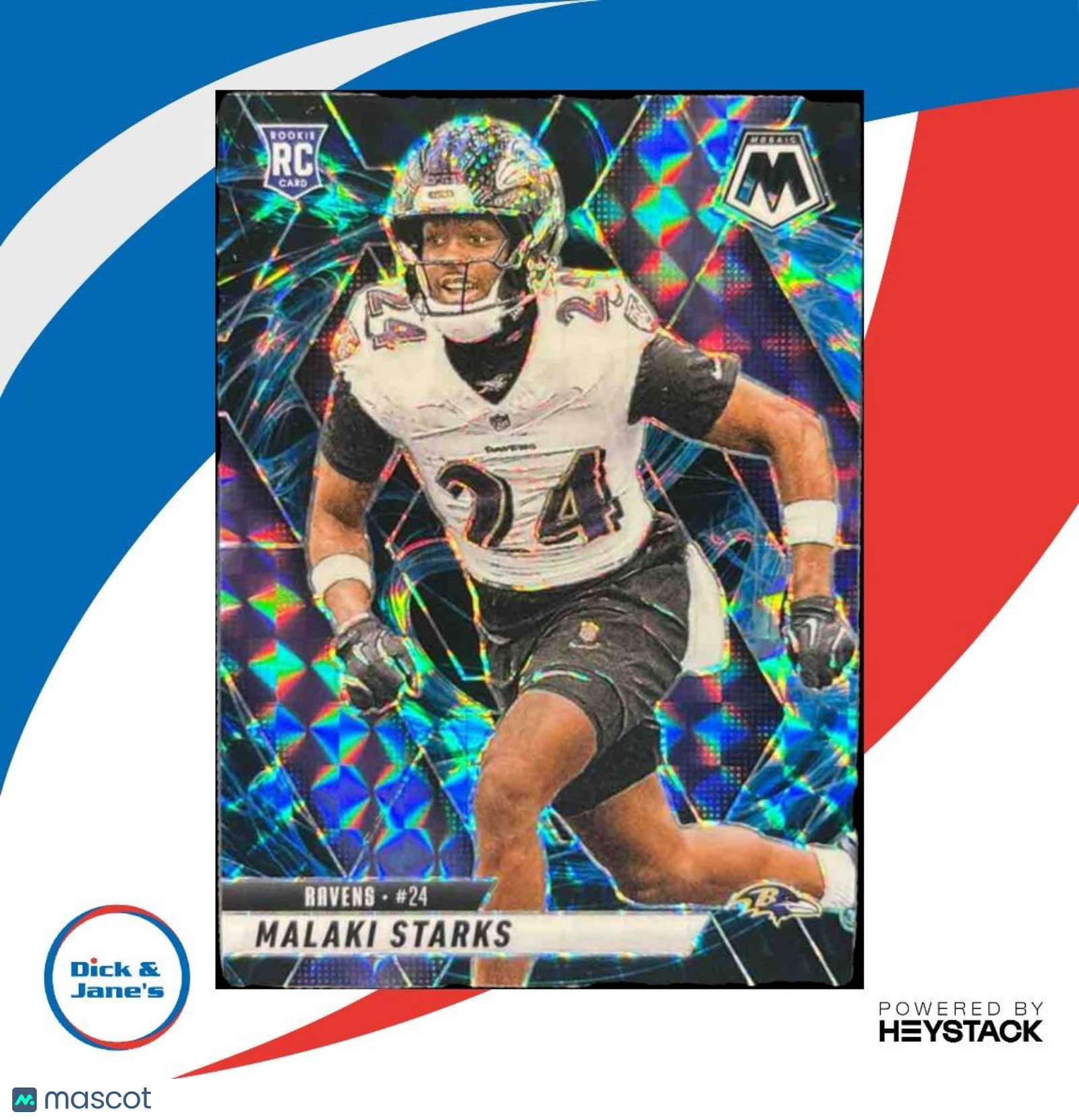 2025 Panini Mosaic Malaki Starks Rookies Genesis Prizm #347 RC Baltimore Ravens
