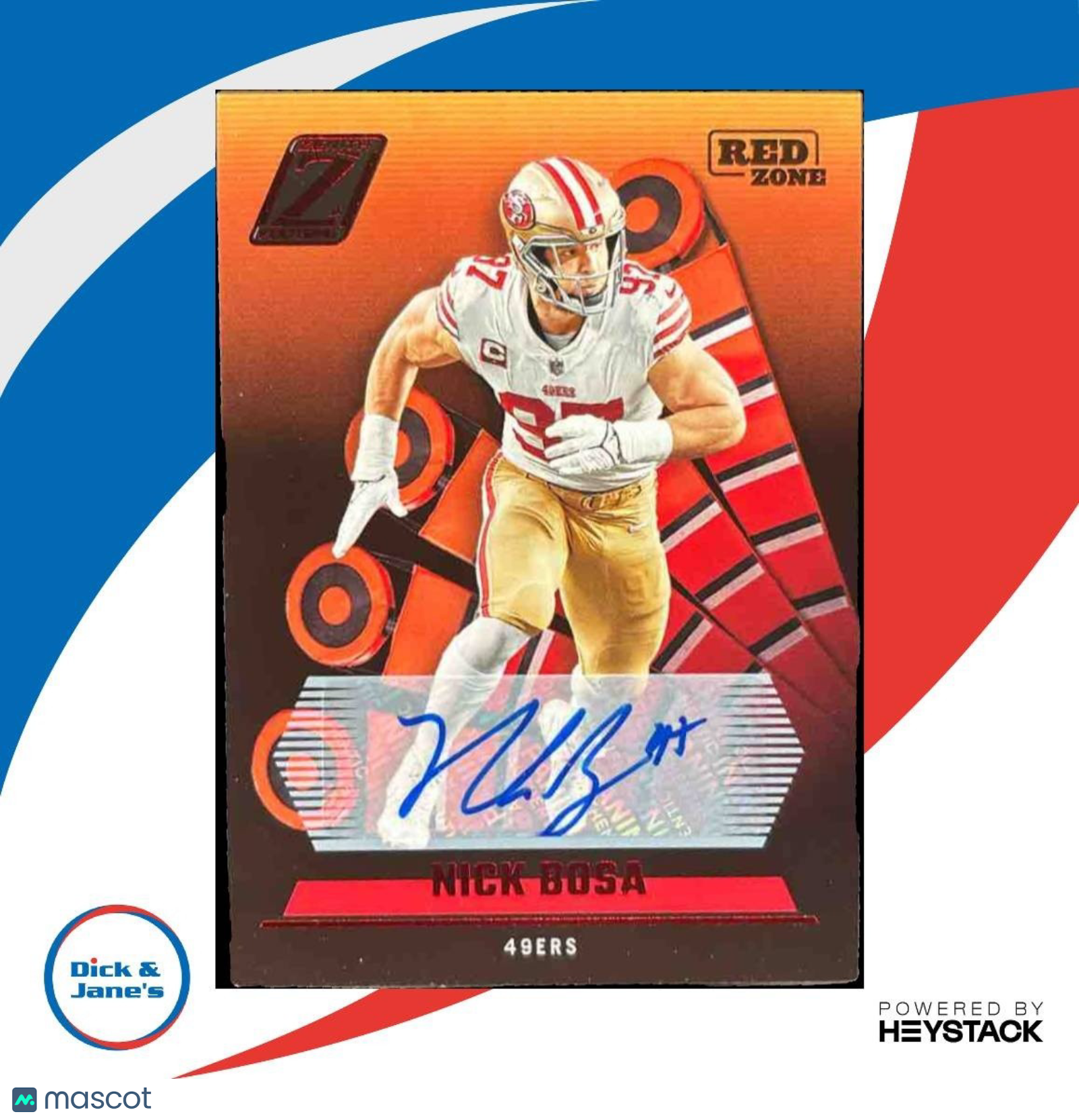 2022 Panini Zenith Nick Bosa Auto Red Zone #98 San Francisco 49ers