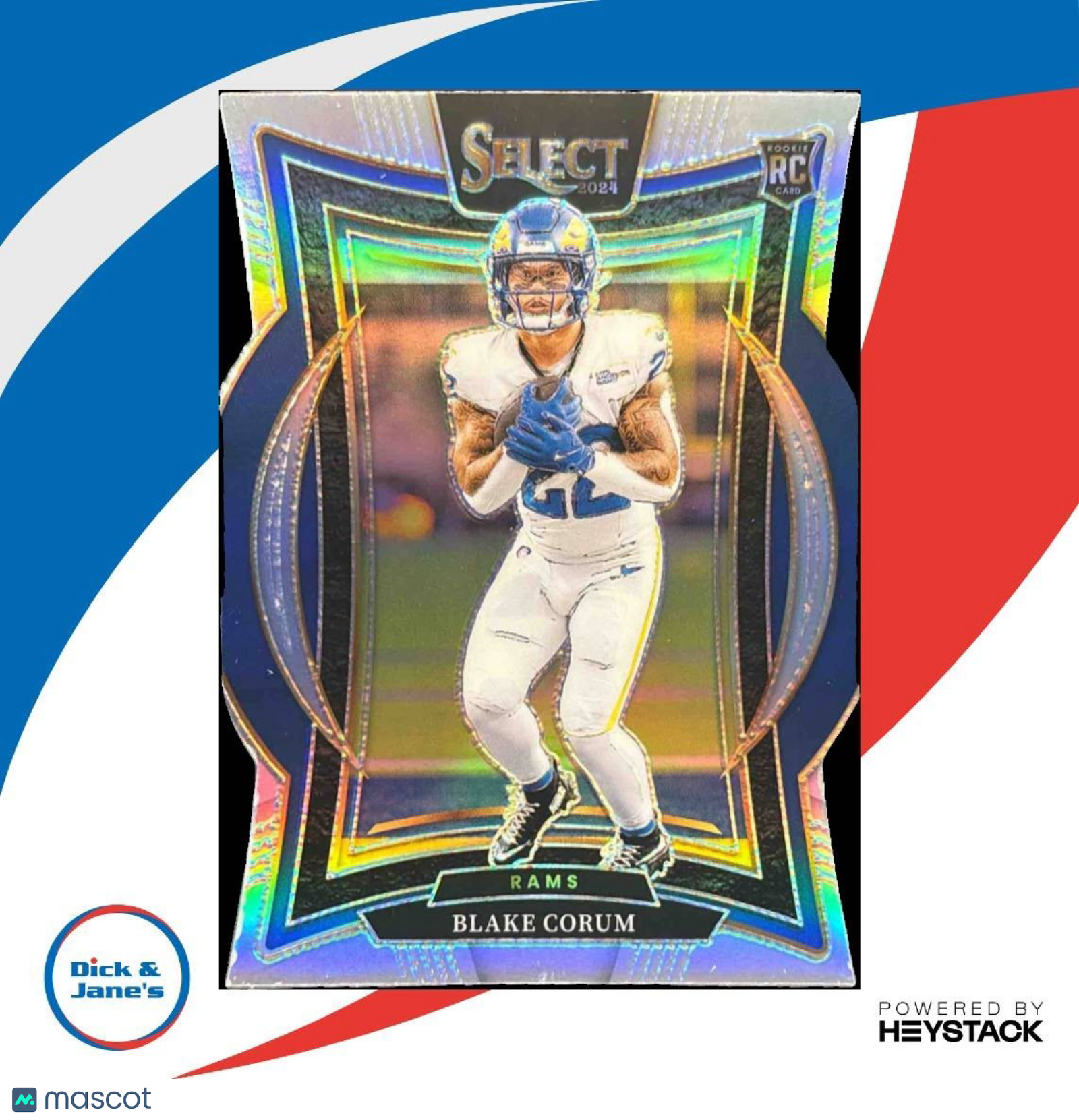 2024 Panini Select Blake Corum Concourse Silver Prizm #9 RC Los Angeles Rams
