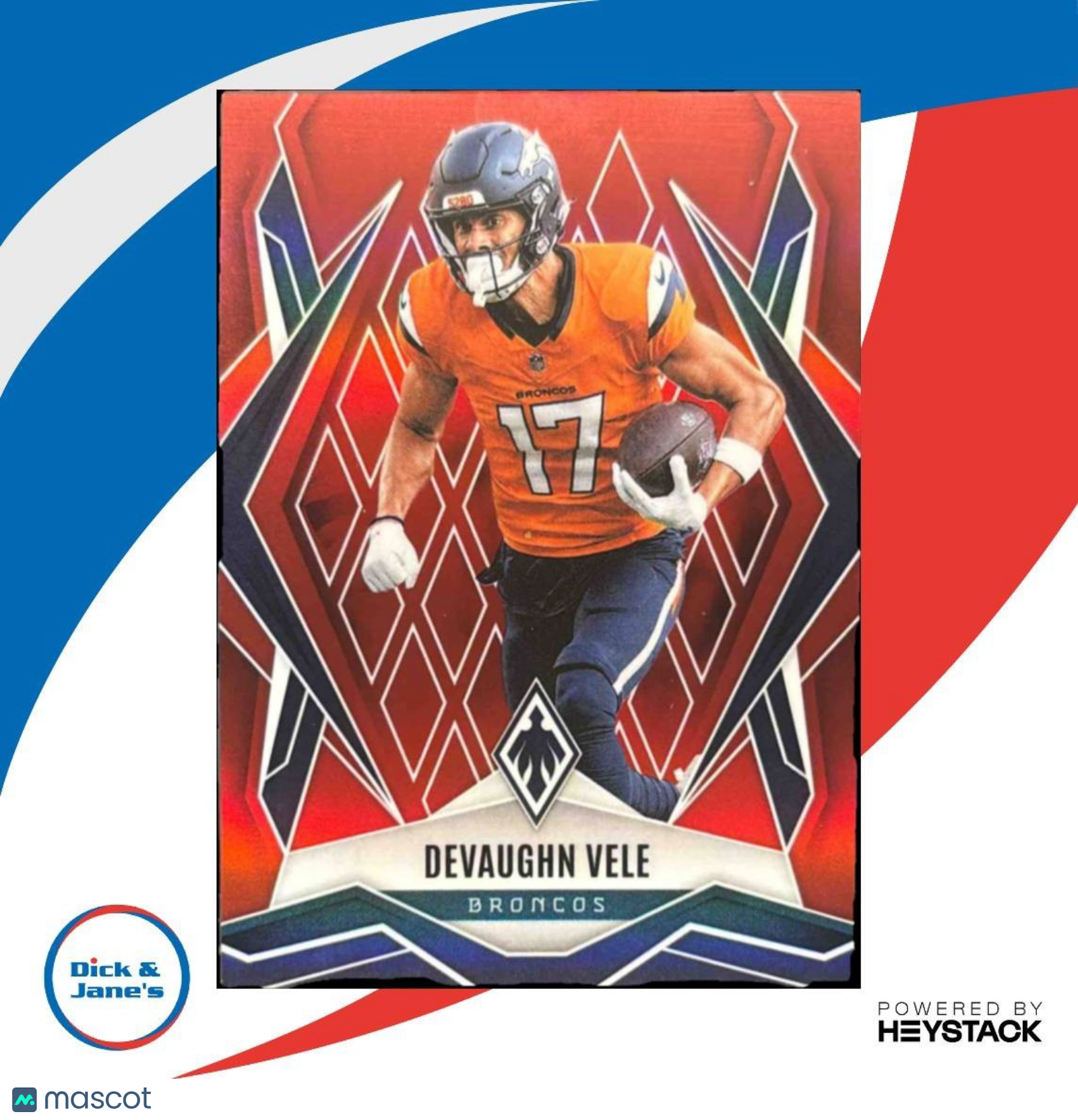 2025 Panini Phoenix Devaughn Vele Red /99 #14 Denver Broncos