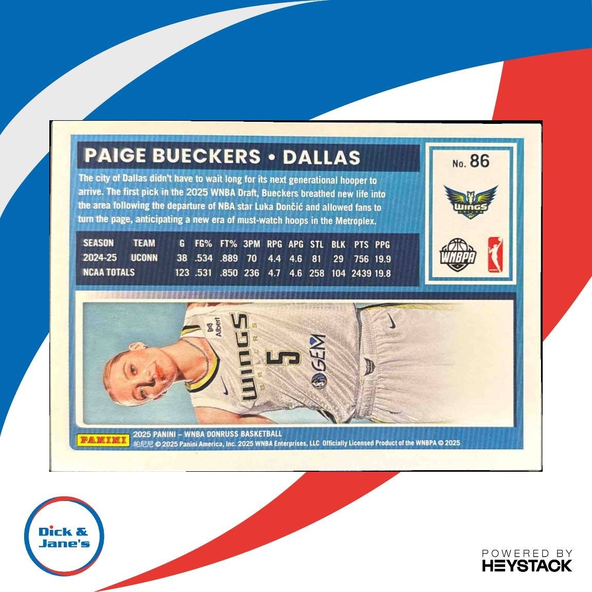 2025 Panini Donruss WNBA Paige Bueckers Rated Rookie #86 RC Dallas Wings