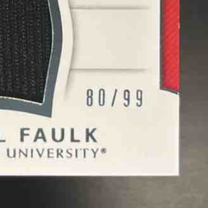 2018 Panini National Treasures Collegiate Patch Marshall Faulk /99 #44 MEM