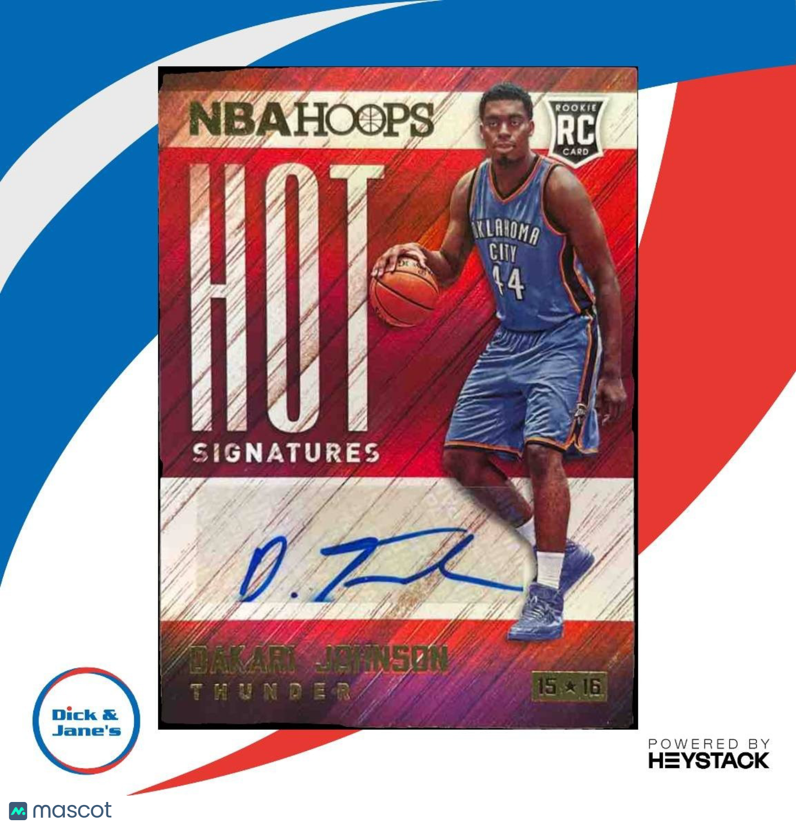 2015-16 Panini Hoops Dakari Johnson Hot Signatures RC Auto Oklahoma City Thunder