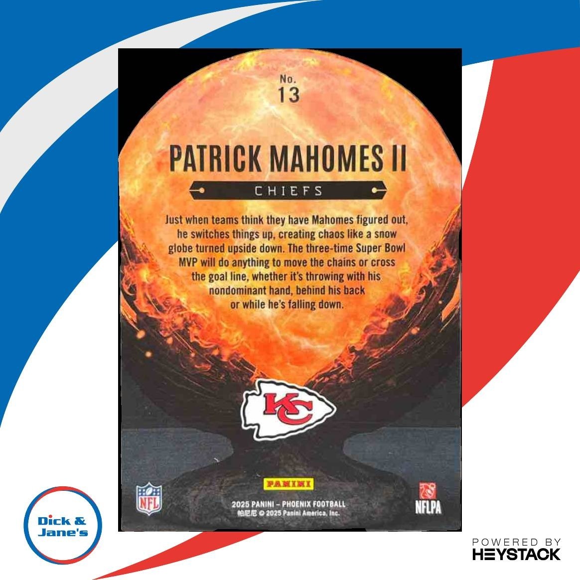 2025 Panini Phoenix Patrick Mahomes II Resurgent Snow Globe Kansas City Chiefs