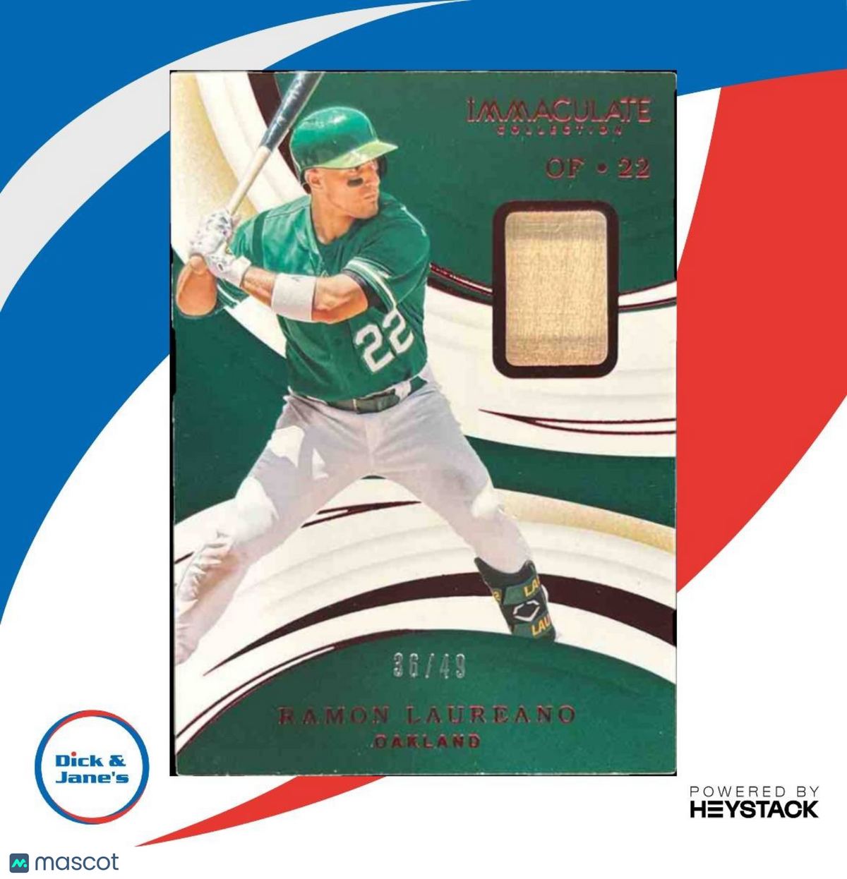 2020 Immaculate Collection Ramon Laureano /49 #99 MEM Oakland Athletics