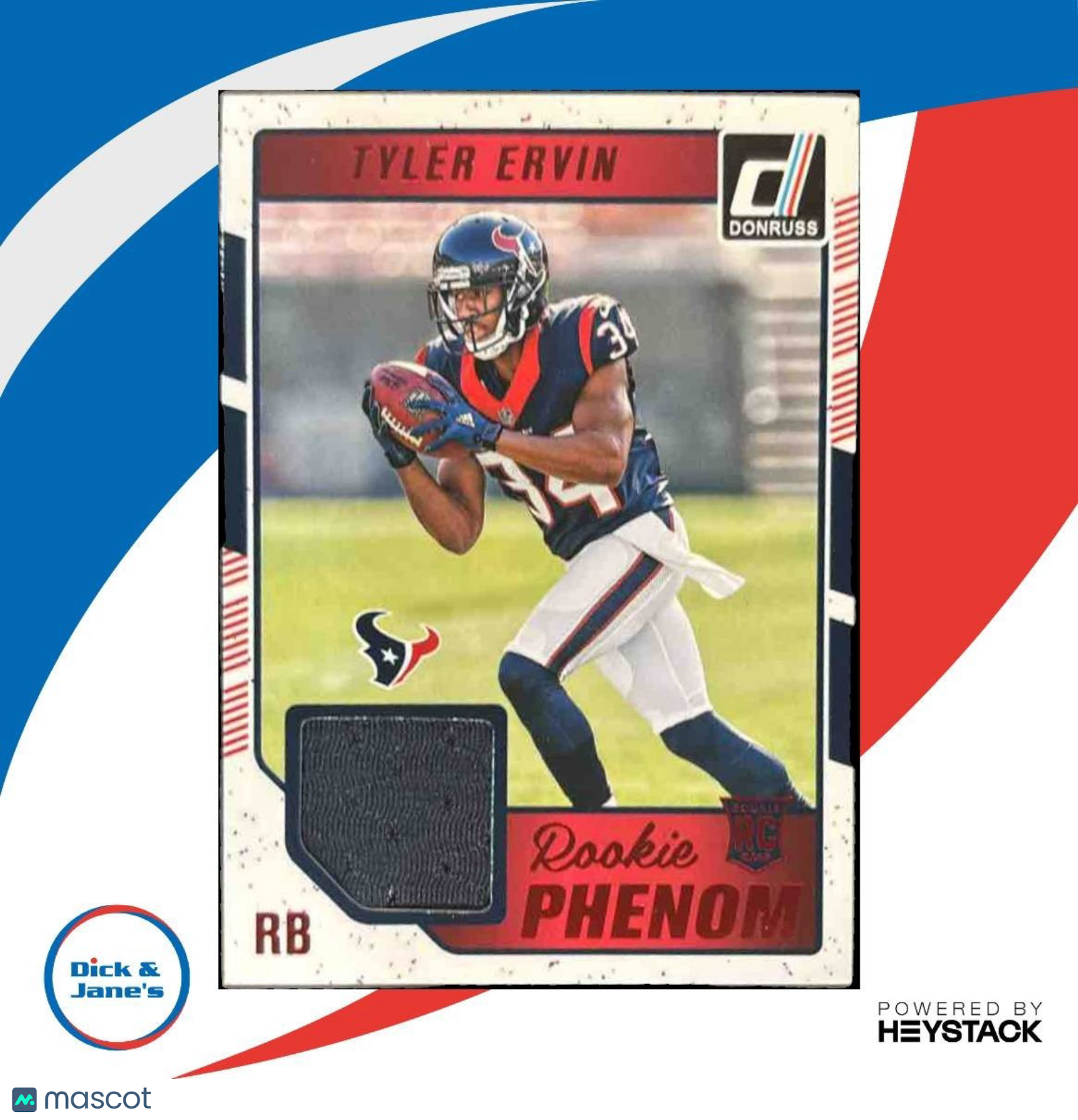 2016 Donruss Tyler Ervin Rookie Phenom Jersey Relics #16 RC Texans