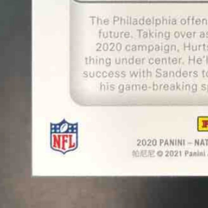 2020 National Treasures Jalen Hurts Reagor Miles Sanders Tri Patch /99